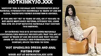 Hot sparkling dress and anal fisting fun Hotkinkyjo (& prolapse)
