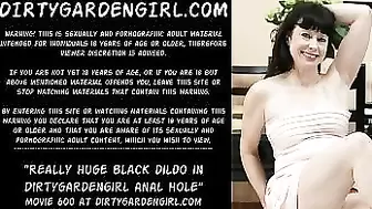 Really huge black dildo in Dirtygardengirl anal hole