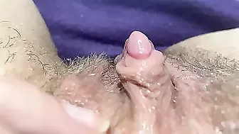Huge clitoris rubbing and jerking orgasm in extreme close up masturbation HD POV