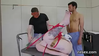 Sleazy teeny is taken in anal nuthouse for painful treatment