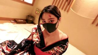 Fuck a alluring Chinese slut wearing a Kimono in Halloween night - 着物姿の彼女にご奉仕セックスしてもらうハロウィン主観動画