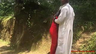 SUSPENDED REVEREND FATHER-CAUGHT HAVING SEX WITH AN EBONY VILLAGE MAIDEN IN THE BUSH - BLACK RELIGIOUS HARD CORE PORN