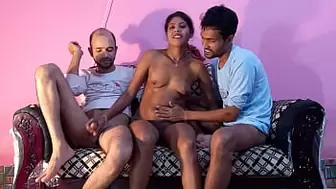 Amateurs Gf his 2 bf's with first time hard core fuck Threesome Bengali porn