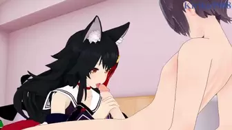 Ookami Mio and I have intense sex in the bedroom. - Hololive VTuber Asian cartoon