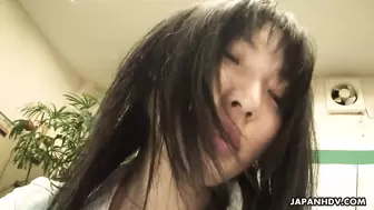 Cute Asian skank sucks then rides the cock