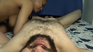 Extreme vagina eating and fingering getting the cums and missionary hammered until the cream-pie. Loud moaning
