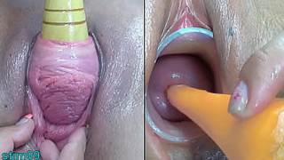 Lesbians Milf Peehole Penetration & Fucking with vegetables