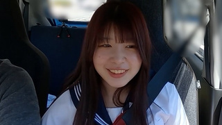 Female announcer aspirant Kasumi-chan①Licking bj and nipple licking hand-job in the car.