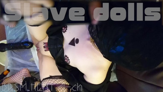 Crazy with a chunky dildo ... & Deep Throating ... dripping white saliva from the cunt ...